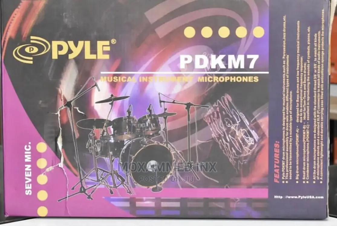 7 Pcs Drum Microphone Kit With Mount