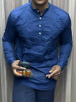 Long Sleeves Stand Up Collar Shirts