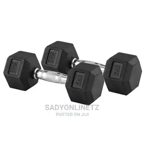 Hexagon Rubber Dumbbell Kg5