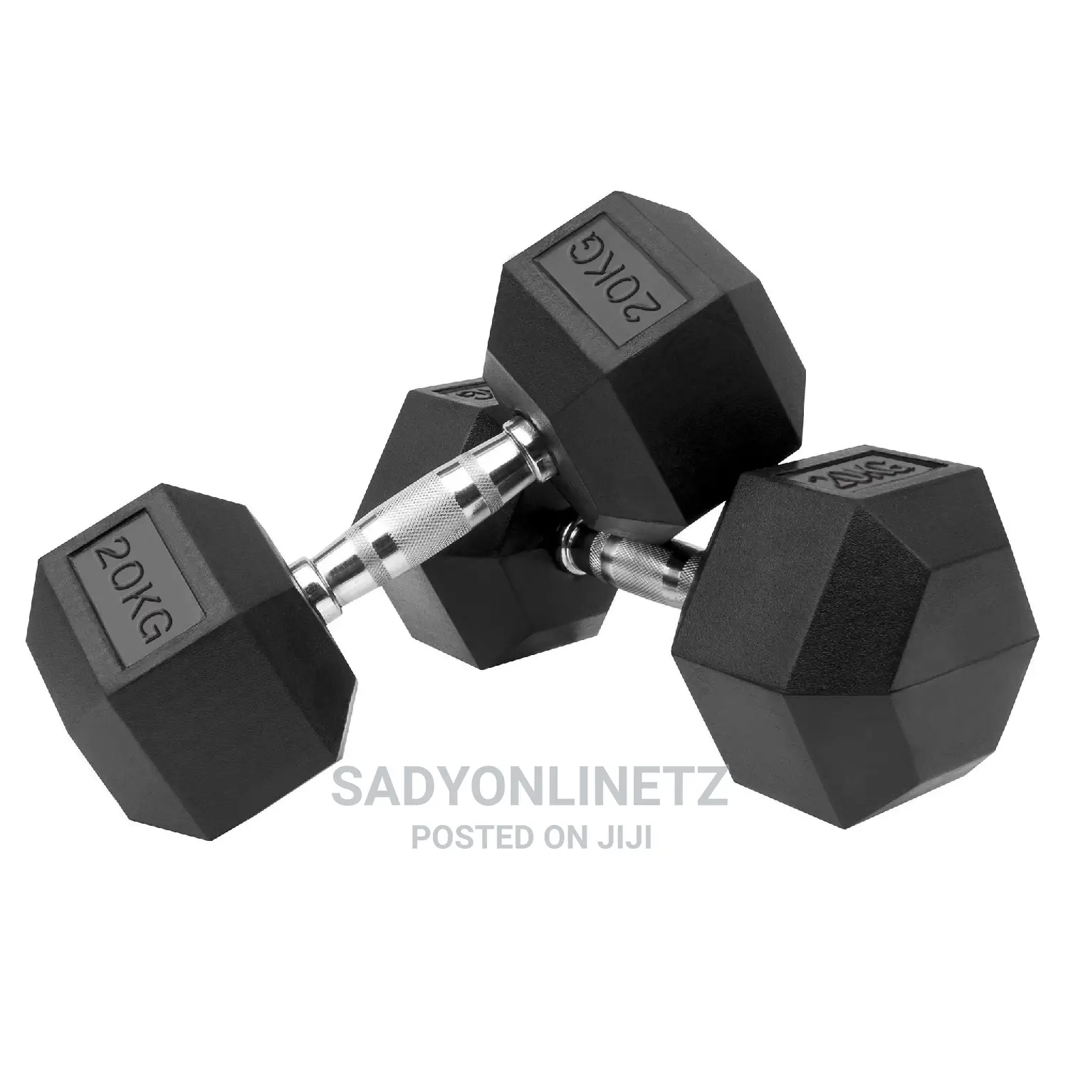 Hexagon Rubber Dumbbell 20kg