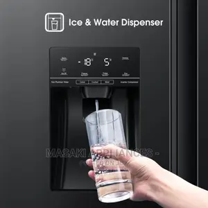 Hisense 535 Litre Black Glass Fridge Freezer H700SMI Water