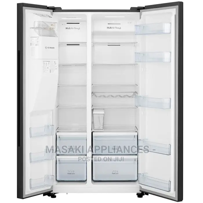 Hisense 535 Litre Black Glass Fridge Freezer H700SMI Water