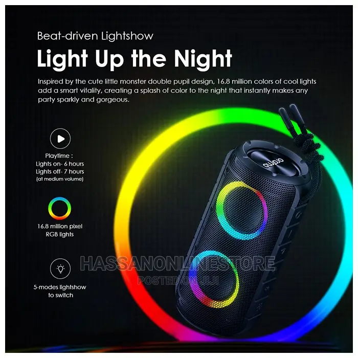 Oraimo Rover RGB Lights Bluetooth 5.3 Portable Speaker