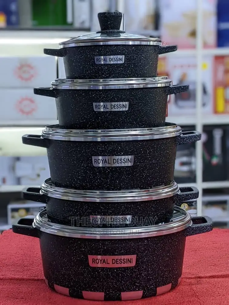 Royal Dessini Heavy Granite Black Sufuria Granite Set Ya 5