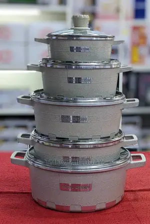Royal Dessini Granite Cookware Set of 5 Cream