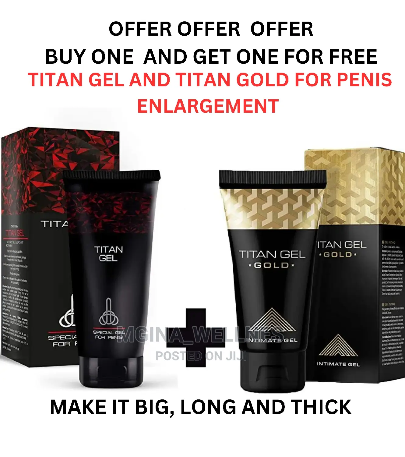 Get Titan Gel Black and Titan Gold Package for Big Penis