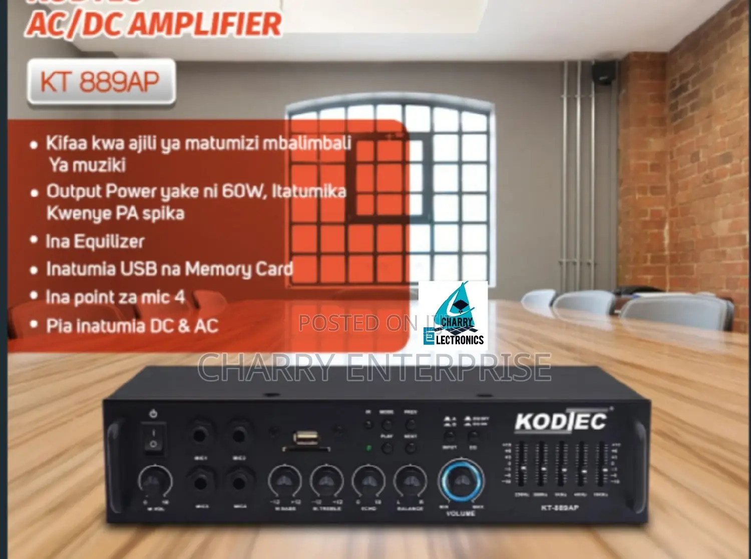 Kodtec Ac/Dc Powerful Amplifier 60w With Equalizer Speaker 2