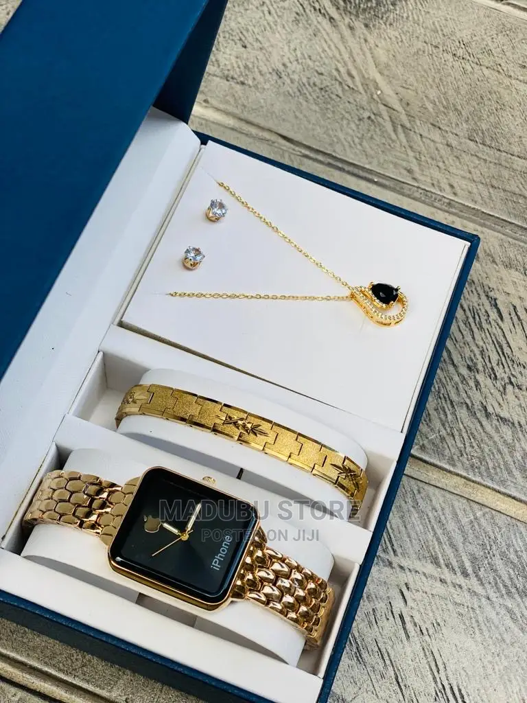 A Set of Watch, Bracelet, Necklace and Earrings