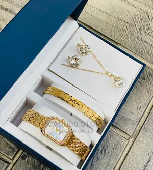 A Set of Watch, Bracelet, Necklace and Earrings