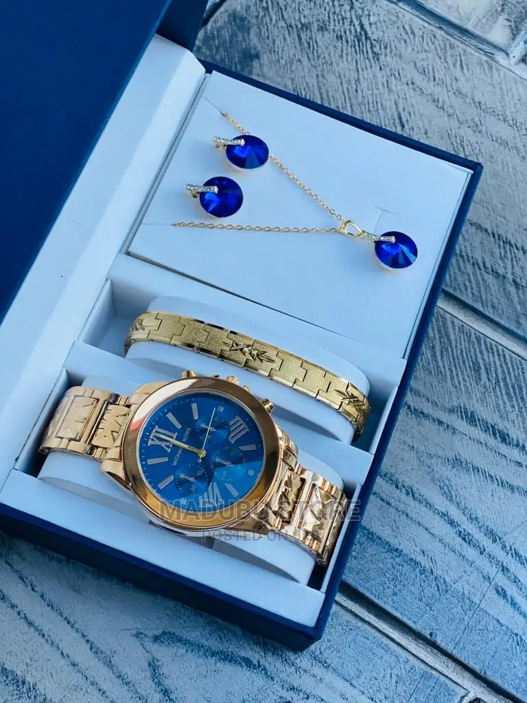 A Set of Watch, Bracelet, Necklace and Earrings