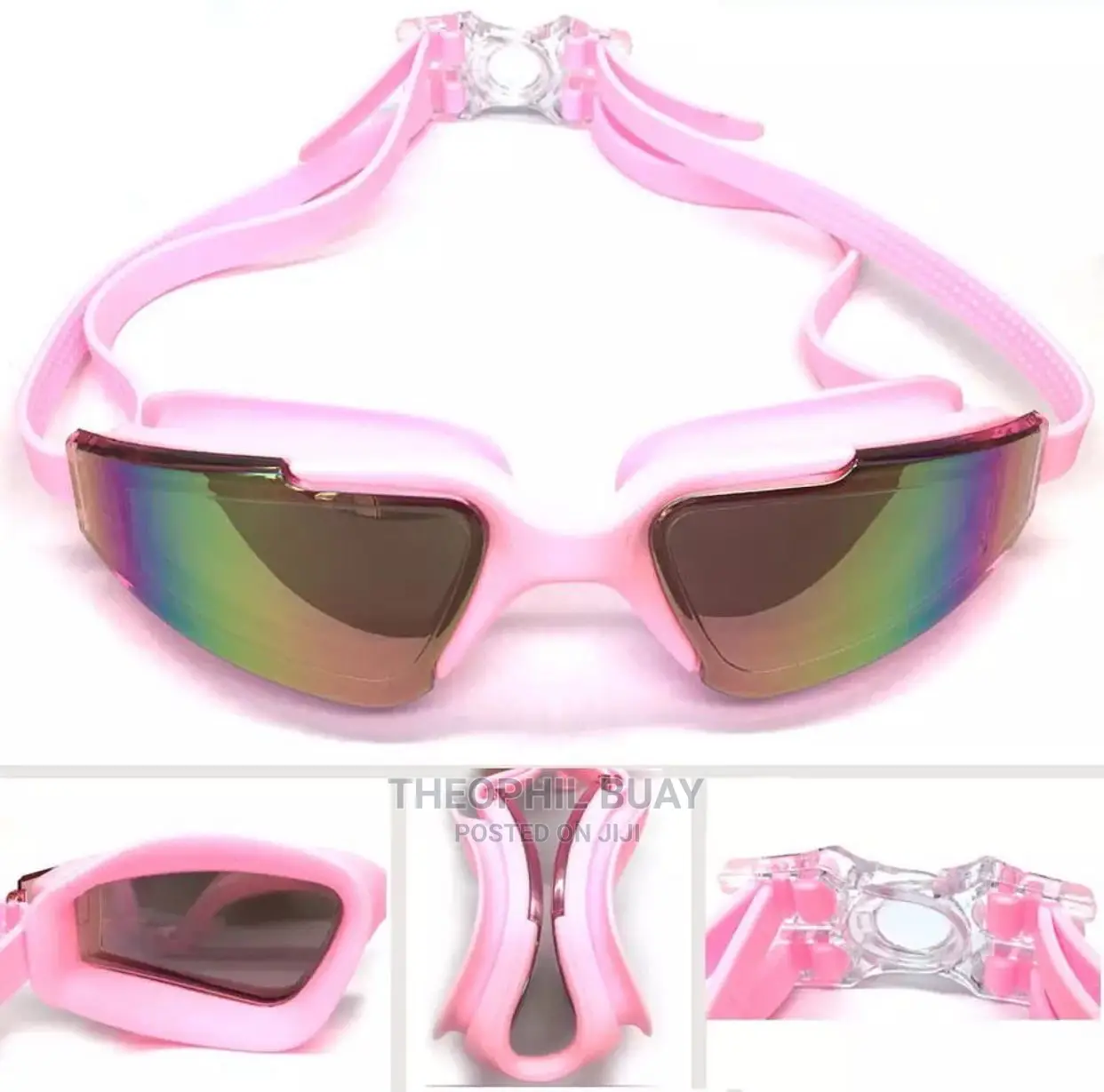 Miwani Ya Kuogelea Yenye Kuziba Masikio Pink