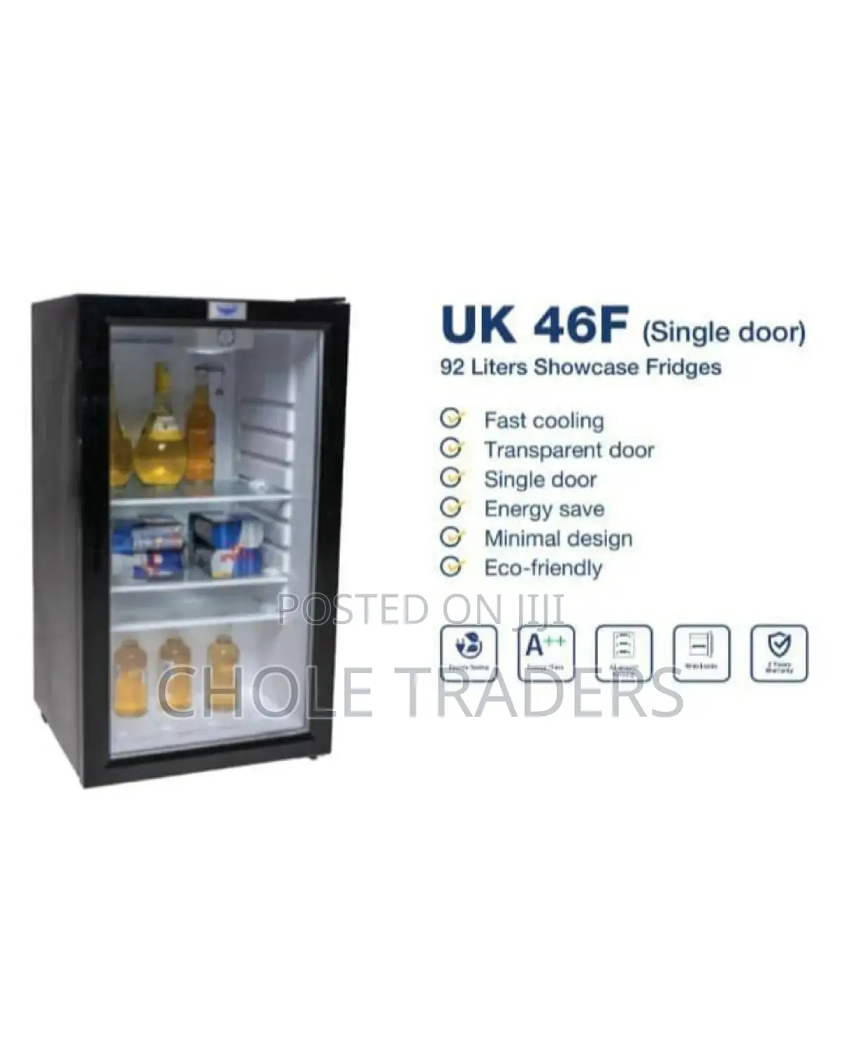 92 Liters Single Door Showcase Fridge