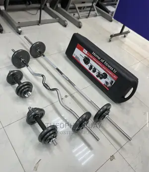 55kg Chrome Barbell and Dumbbell Set 4 In