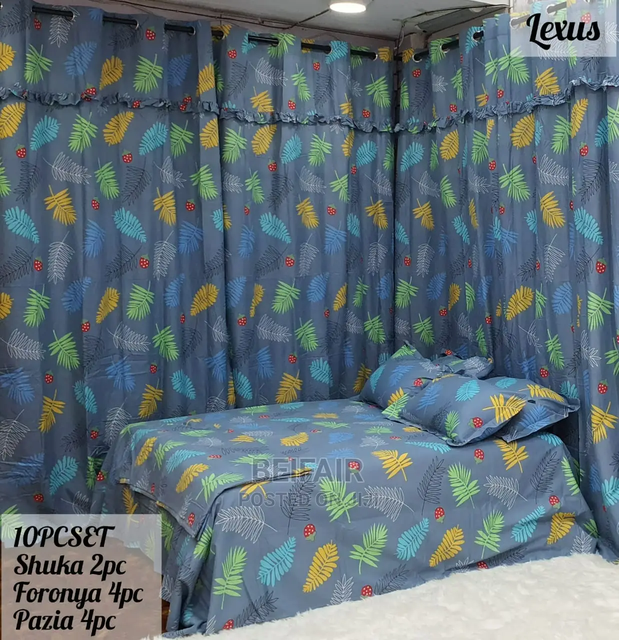 Set Original Ya Shuka 2|Foronya 4 Pazia 4|Bedsheets |Curtain