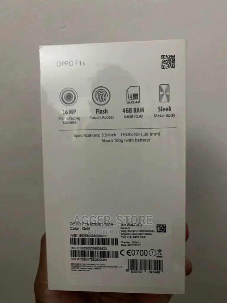New Oppo F1s 32 GB Gold