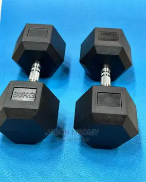 Hexagon Rubber Dumbbells