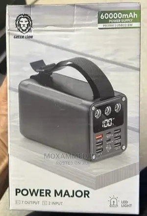 Green Lion Power Major 60,000mah Powerbank 20w PD and 22.5w