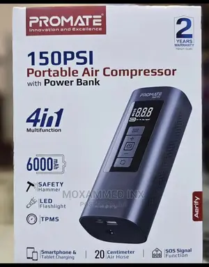 Portable Air Compressor 150 PSI With Power Bank 6000mah 4