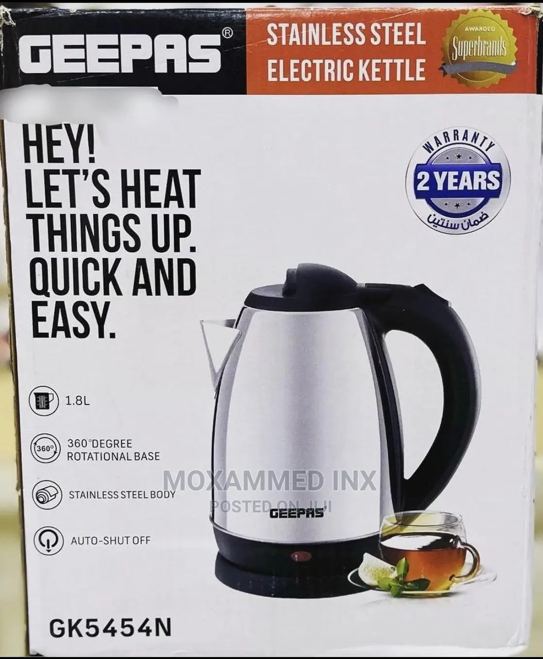 Geepas Stainless Steel Electric Kettle
