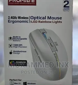 Promate Kitt Wireless Mouse With Rainbow LED Lights