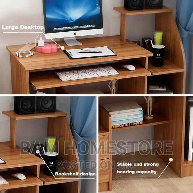 Computer Table With Shelves