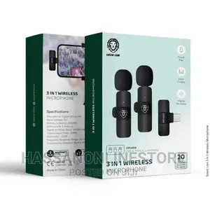Green Lion 3 in 1 Wireless Microphone - Black
