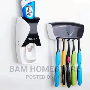 Toothbrush Holder and Toothpaste Dispenser