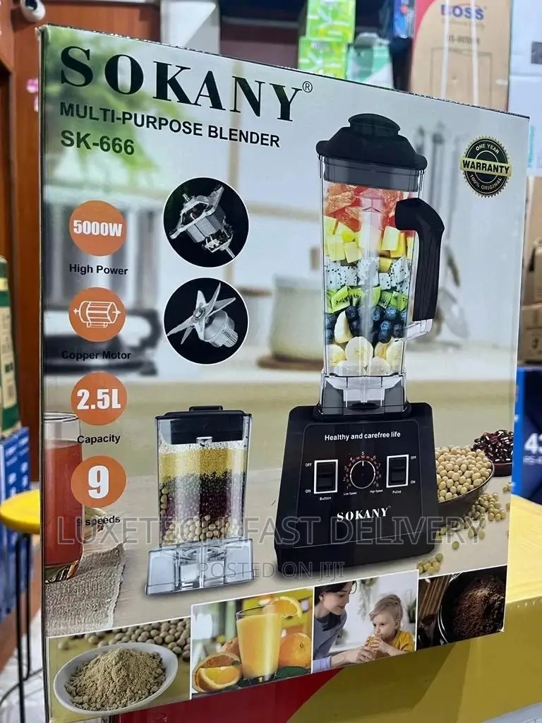 Sokany 2 in 1 Multi-Purpose Blender 2.5 Litres Heavy Duty