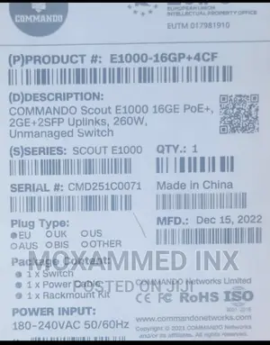 Commando Scout E1000 16ge Poe+, 2GE+2SFP Uplinks , 260W