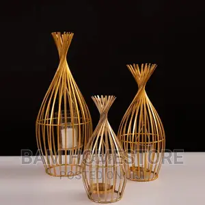Golden Iron Candle Holder