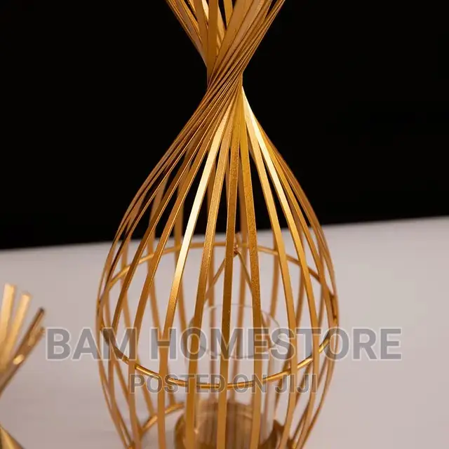 Golden Iron Candle Holder