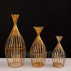 Golden Iron Candle Holder