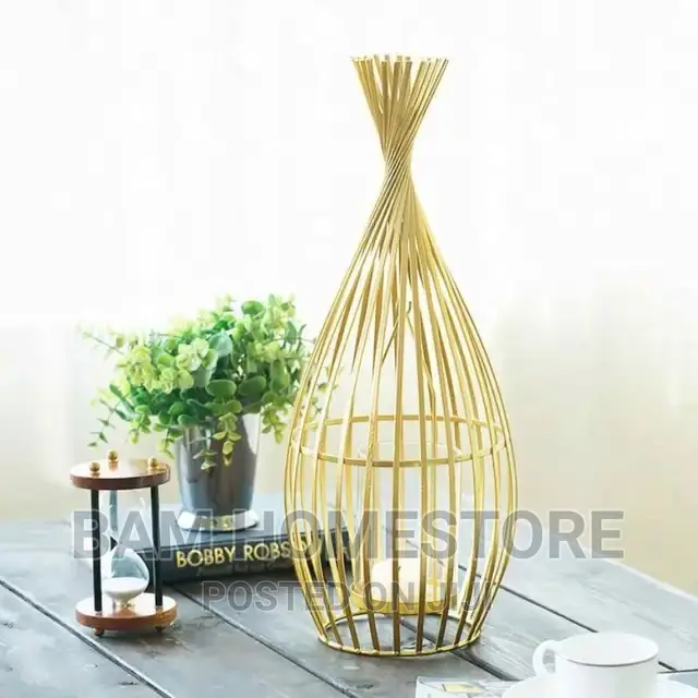 Golden Iron Candle Holder