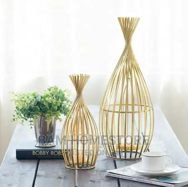 Golden Iron Candle Holder