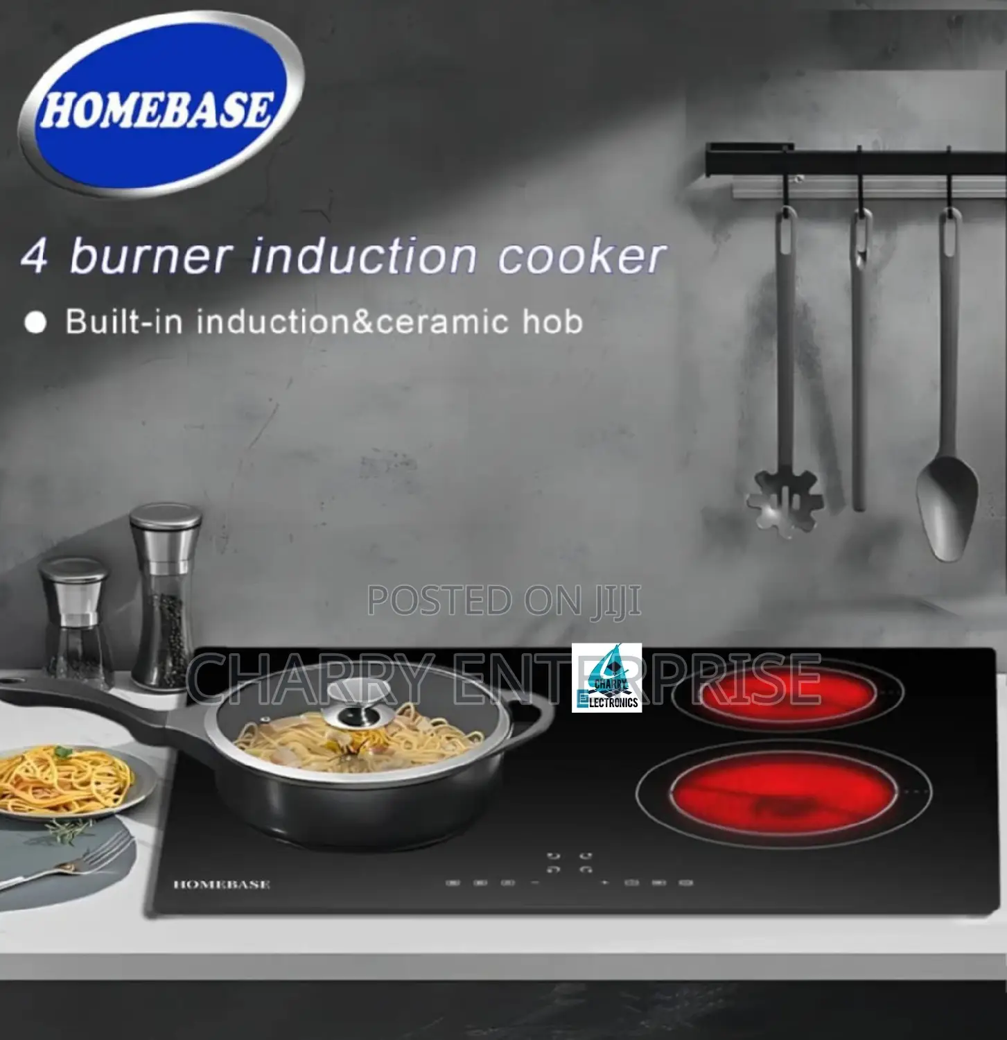 HOMEBASE Table Cooker 2 Induction 2 Ceramic Cooktop