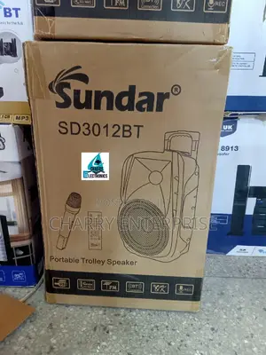 Sundar Rechargeable Speaker 12 Inch With Stand and Mic Clear Sound