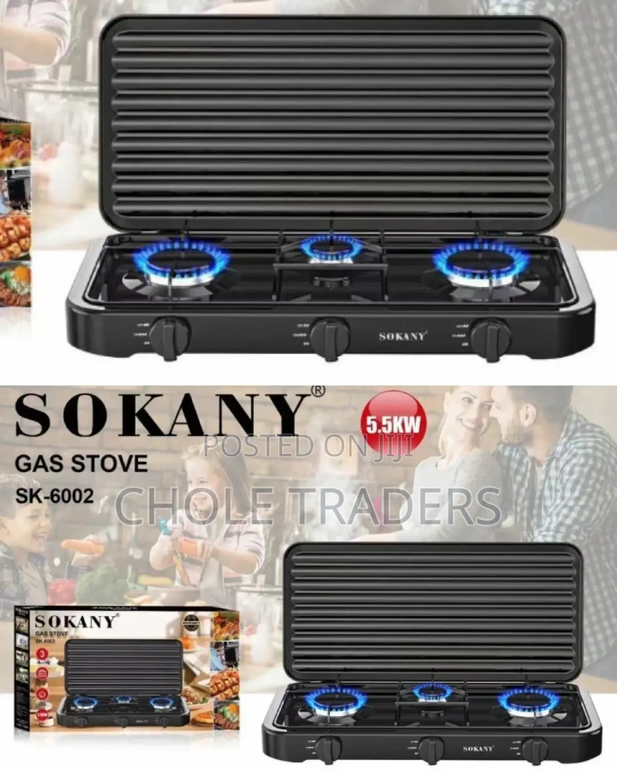 Sokany Table-Top 3 Burner Gas Stove