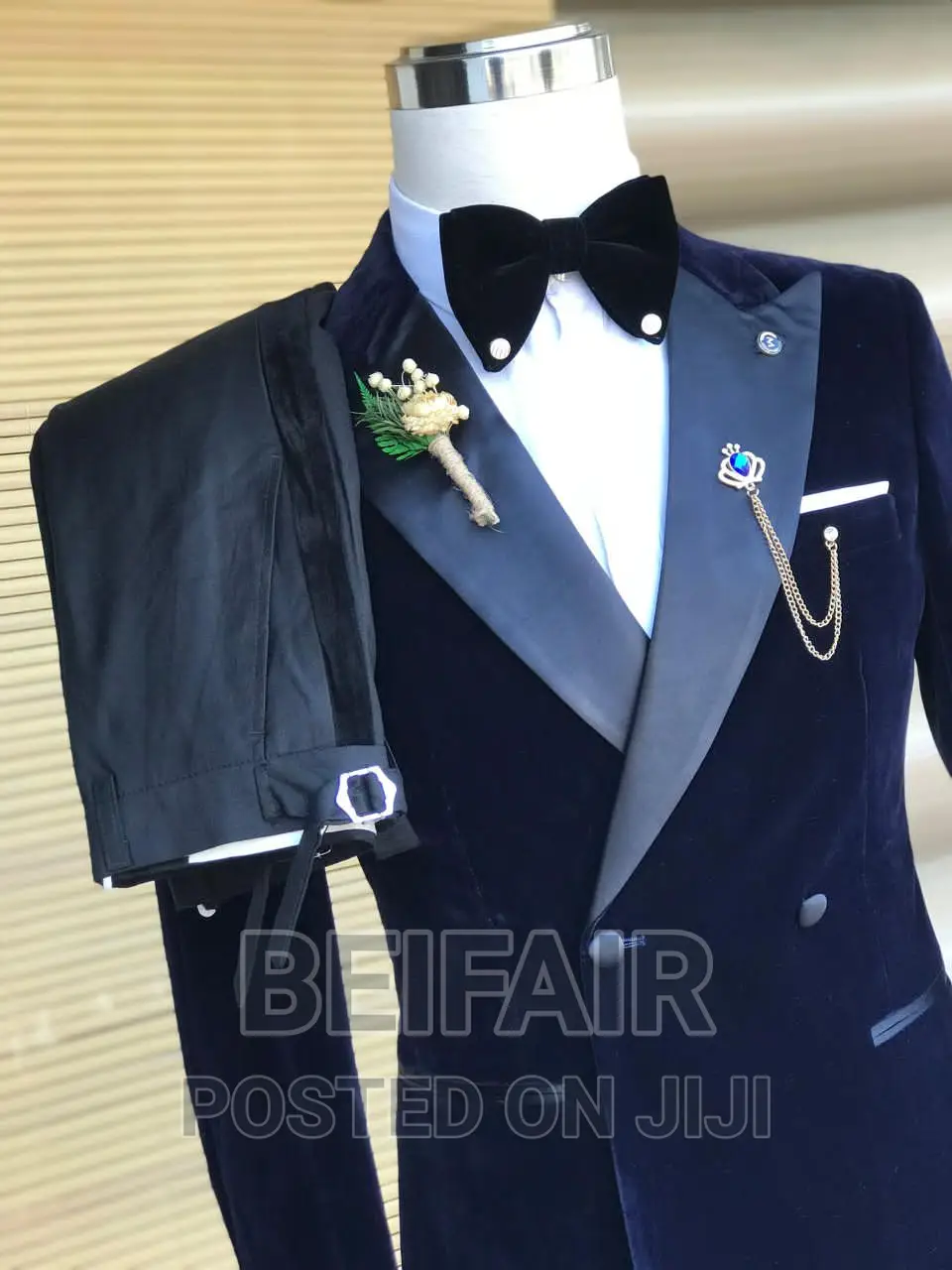 Dark Blue Velvet Suits | Suti Za Kiume | Valvet Fabric