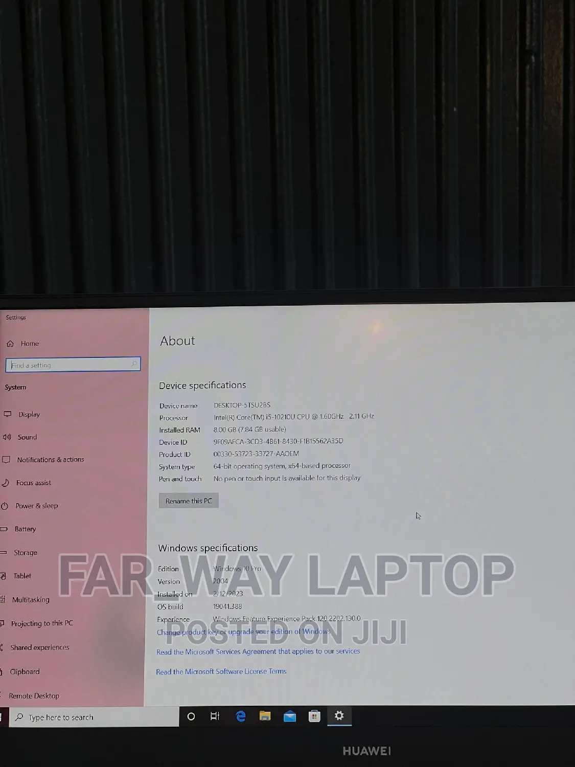 Laptop Huawei MateBook 13 WRT-W19E 8GB Intel Core I5 SSD 512GB