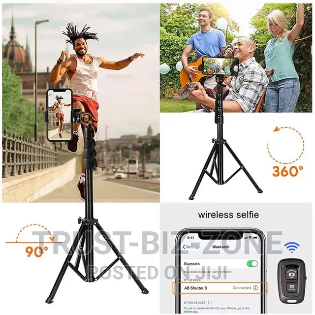Mobile Phone and Camera Trippod Stand With Wireless Remote