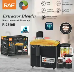 RAF Juicer EXTRACTOR/ BLENDER 4 in 1 Low Noise 400W