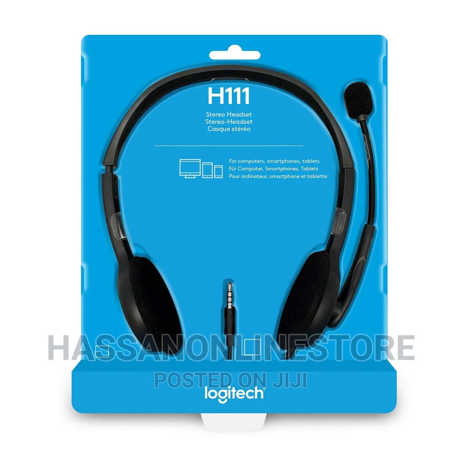 Logitech H111 Wired on Ear Headphones With Mic - Black