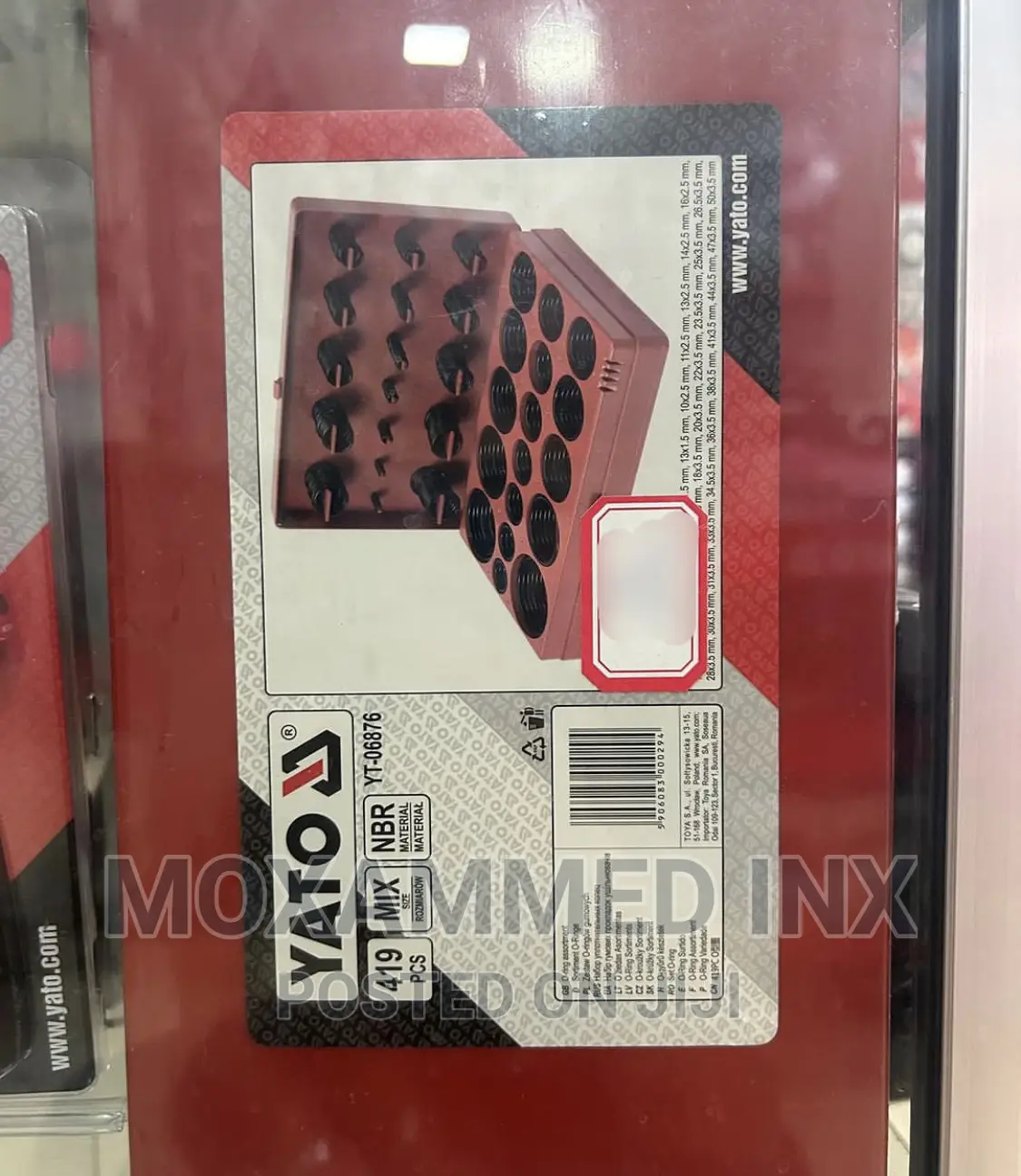 Yato O-Eing Set NBR Rubber Metric 419pc