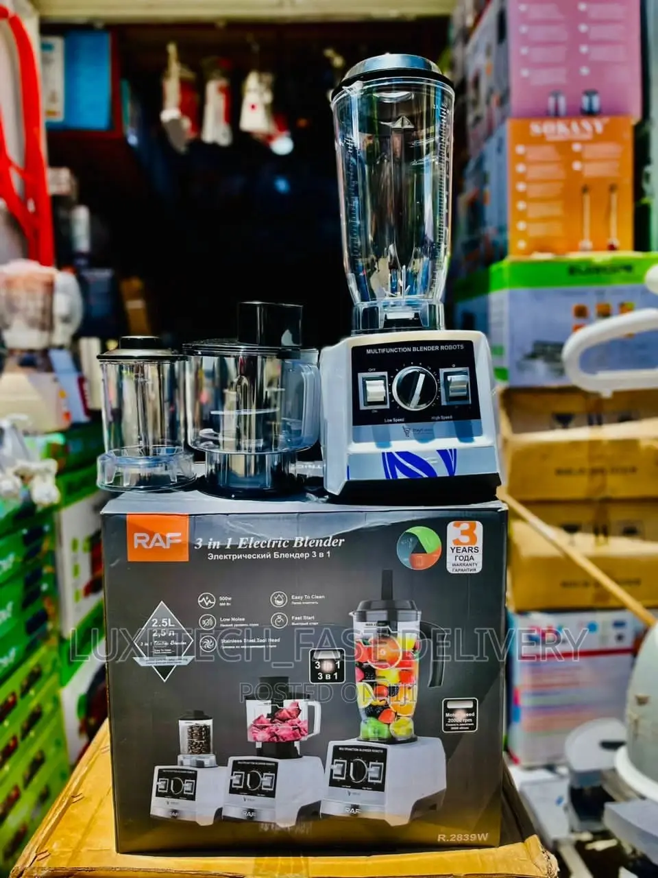 Raf 3 in 1 Heavy Duty Electric Blender 2.5L
