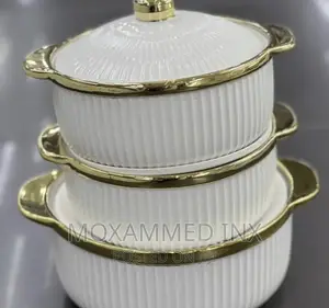 White Gold Serving Pot 3pcs