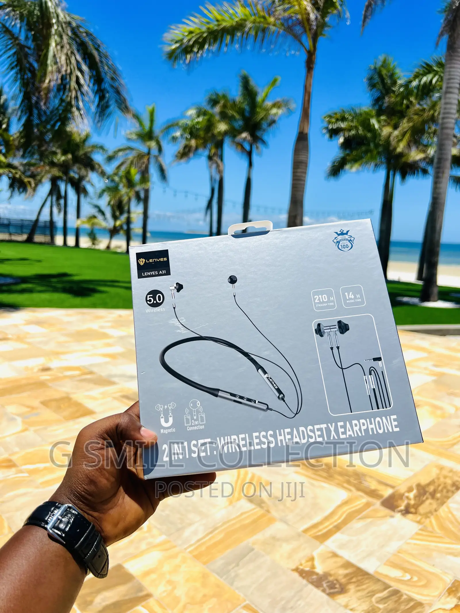 Lenyes A31, 2 in 1 Set Wireless Neckband and Earphones