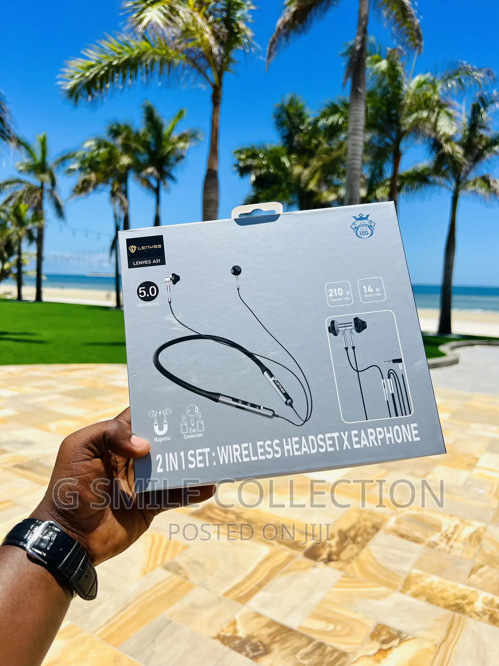 Lenyes A31, 2 in 1 Set Wireless Neckband and Earphones