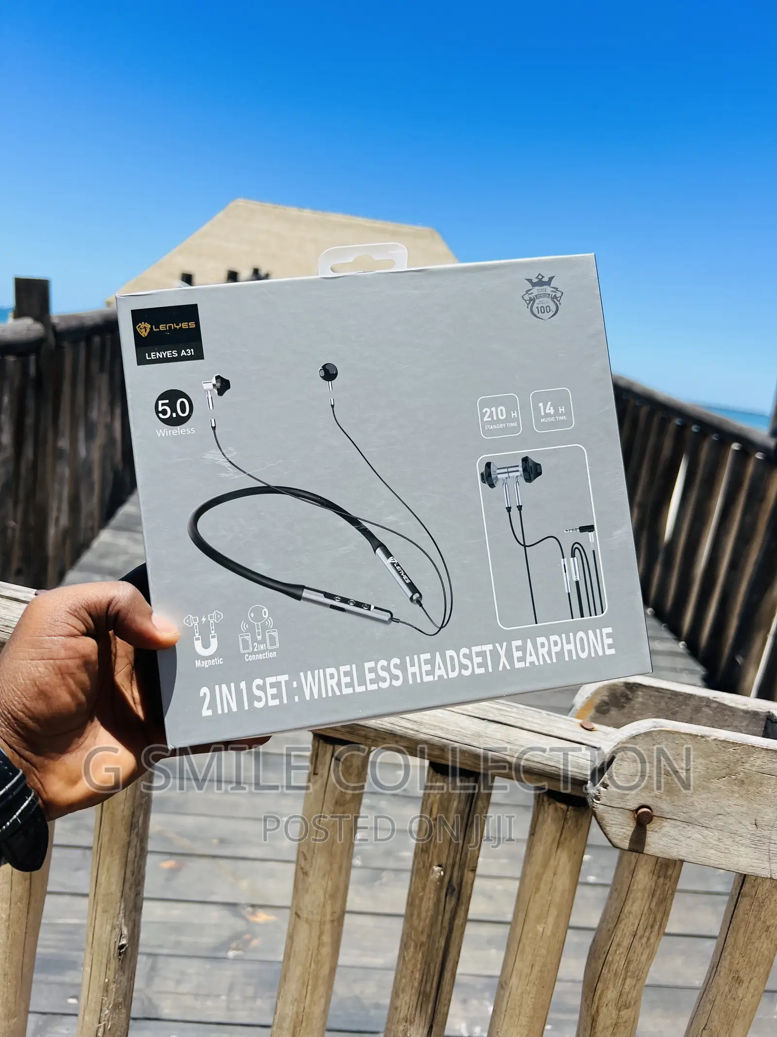 Lenyes A31, 2 in 1 Set Wireless Neckband and Earphones