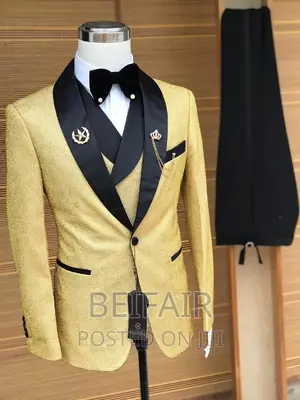 Suti Za Kiume | Men's Suits | Black and Gold