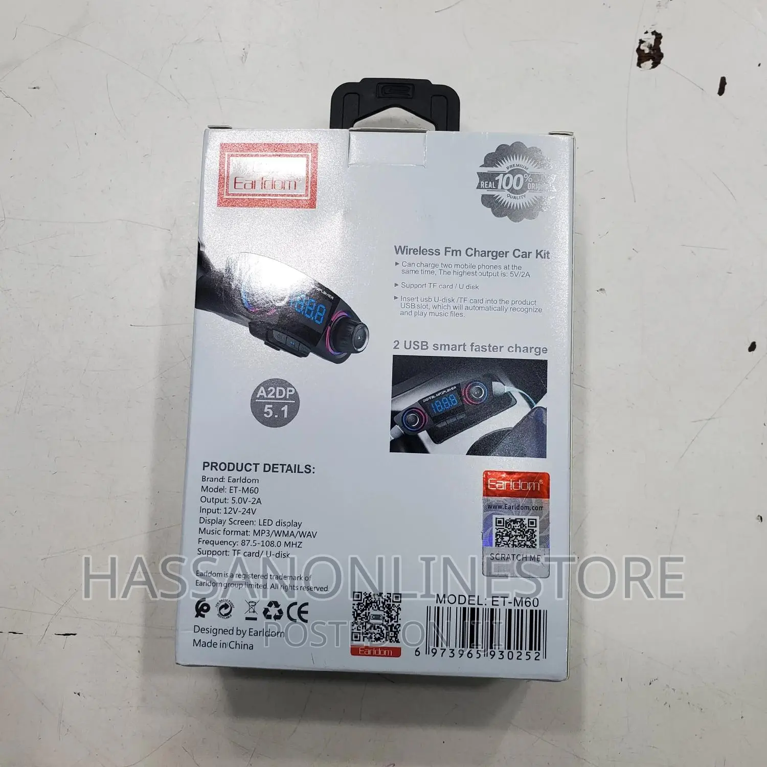 Earldom Et-M60, Bluetooth, Usb, 5v/2.0a Fm Transmitter